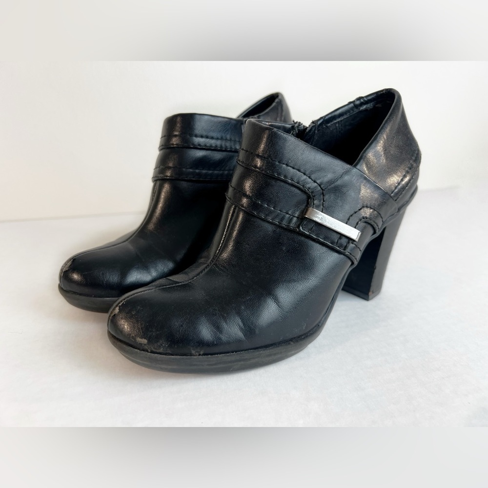 Liz Claiborne Flex black Leather side zip Ankle Booties women’s size 6 boots